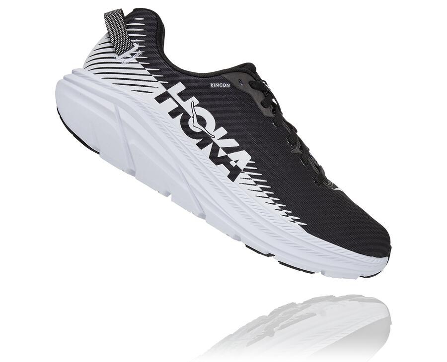 Hoka One One Mens Running Shoes - Rincon 2 - Black/White - SCKN60947